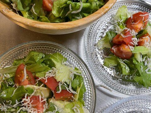 今日のサラダ*トマトとレタスのデリサラダ
